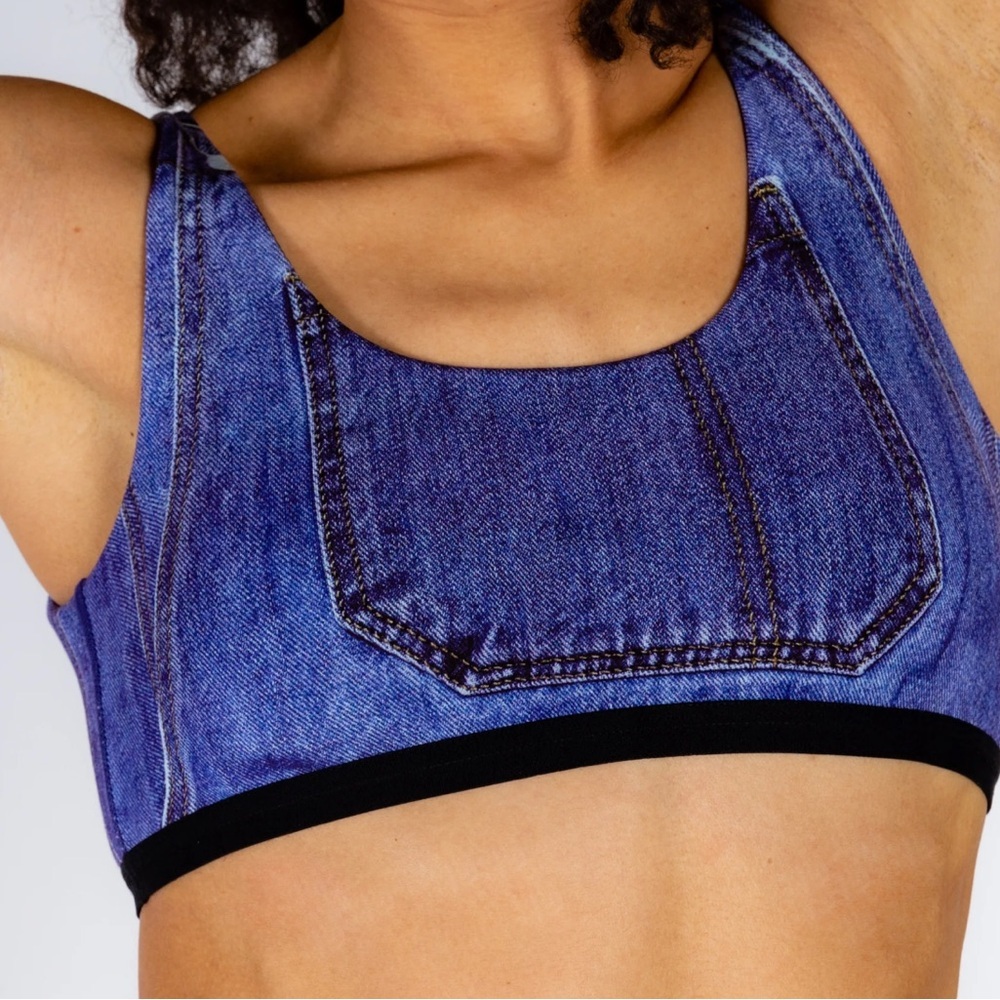NEW💙🌟Denim PRINTED bralette **double sided**